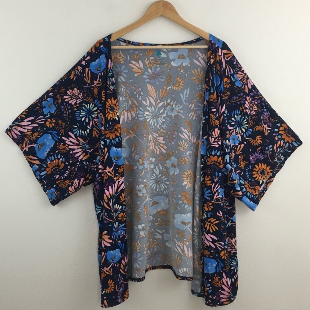 Floral Open-Front Kimono Cardigan